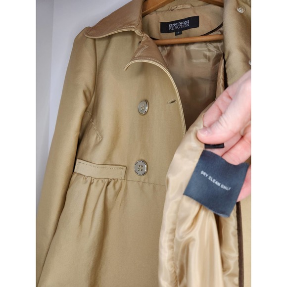 Kenneth Cole women's lightweight jacket.  Golden/Beige satin material. small - Picture 11 of 15